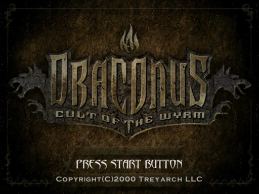 Draconus Cult of the Wyrm title screen for Sega Dreamcast
